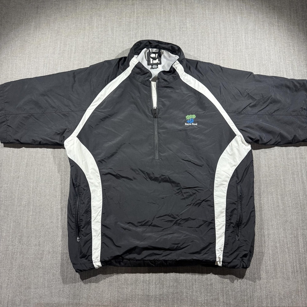 FootJoy Jacket Mens XL Black 1/2 Zip Bayou‎ Bend Golf Windbreaker Pullover
